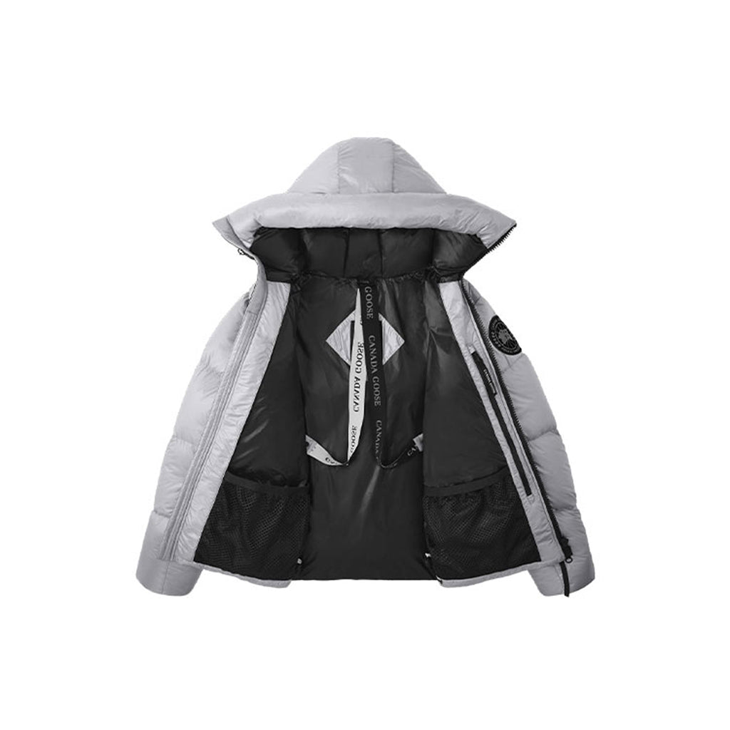 Canada Goose Crofton Black Label Unisex Lightweight Duck Down Hooded Puffer Jacket – Silver Birch