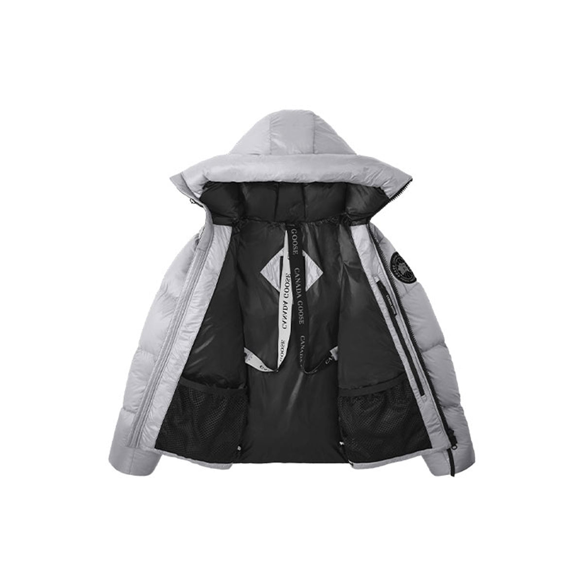 Canada Goose Crofton Black Label Unisex Lightweight Duck Down Hooded Puffer Jacket – Silver Birch