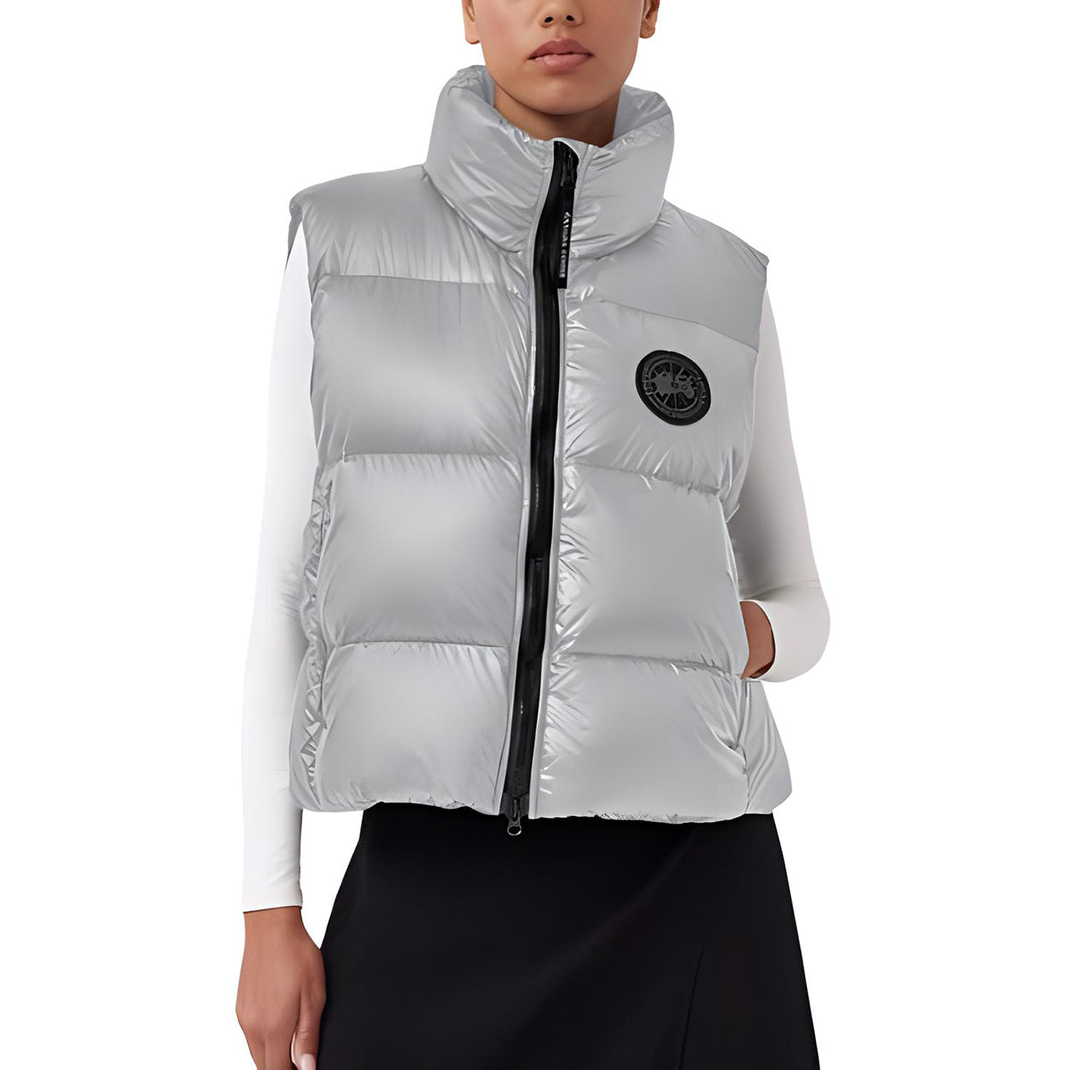 Canada Goose Cypress Black Label Women's Lightweight High-Neck Puffer Vest – Silver Birch