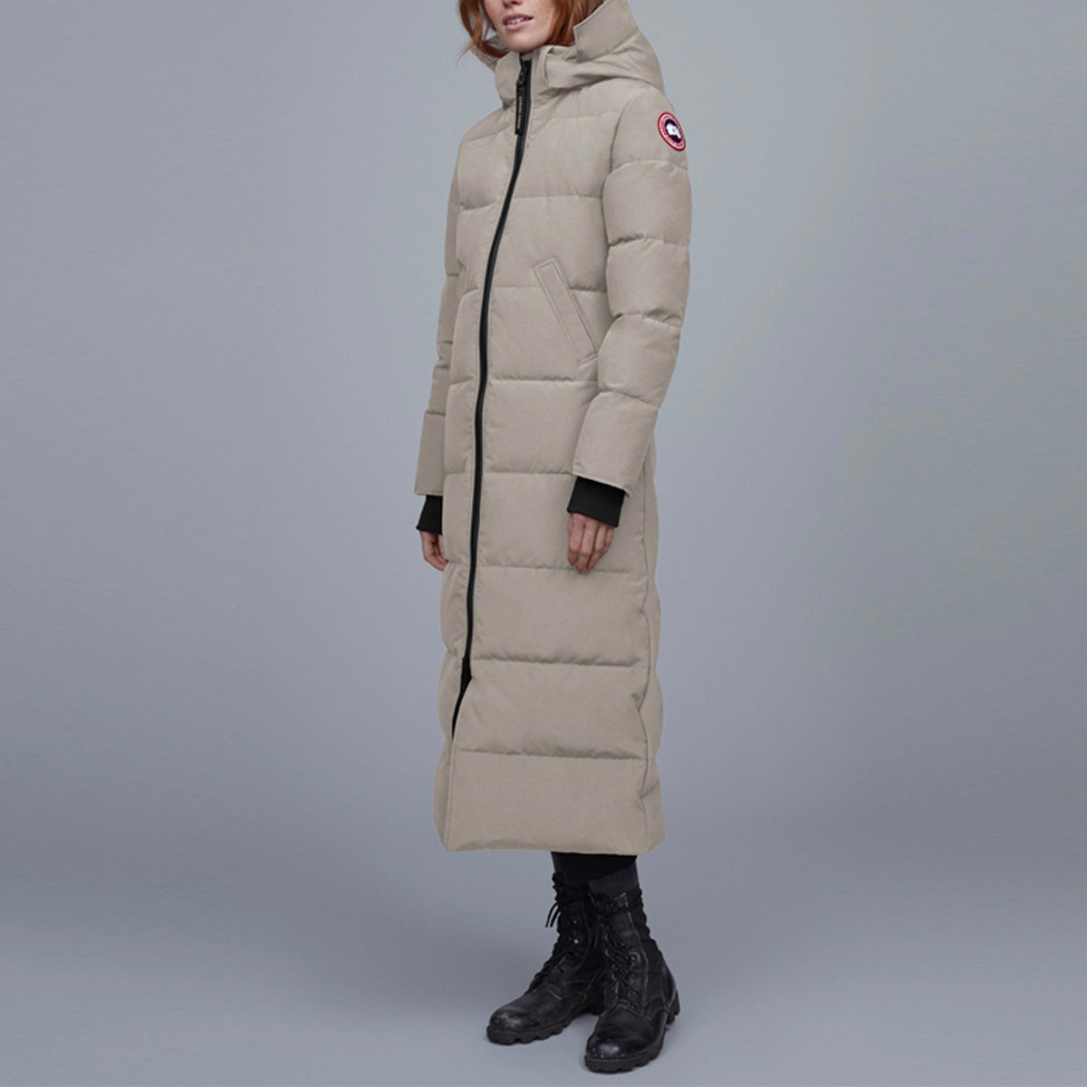 Canada Goose Mystique Red Label Women's Long Duck Down Parka – Limestone Grey