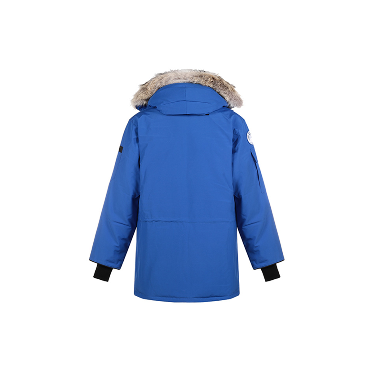 Canada Goose Expedition Red Label Unisex Mid-Length White Duck Down Parka with Coyote Fur Trim – Blue