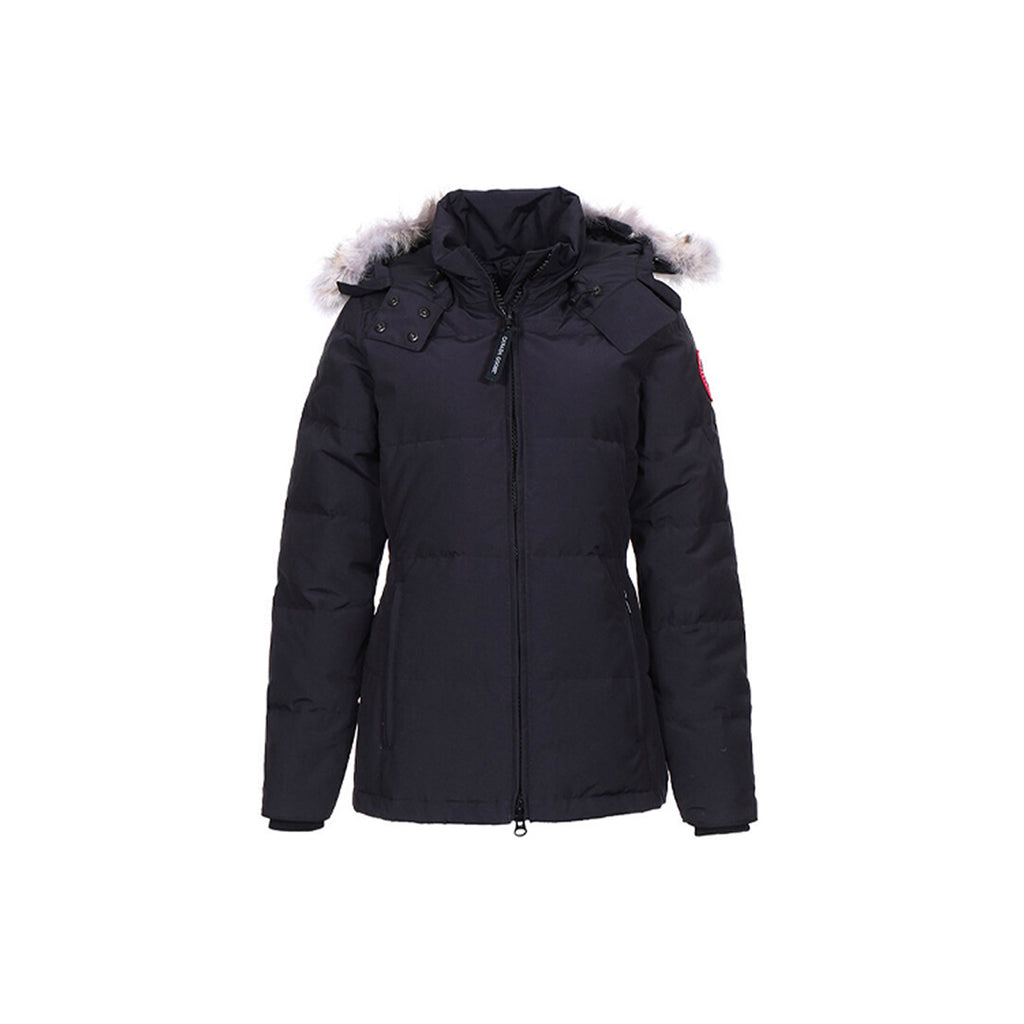 Canada Goose Chelsea Whitehouse Women's Slim-Fit Hooded Down Parka – Dark Navy
