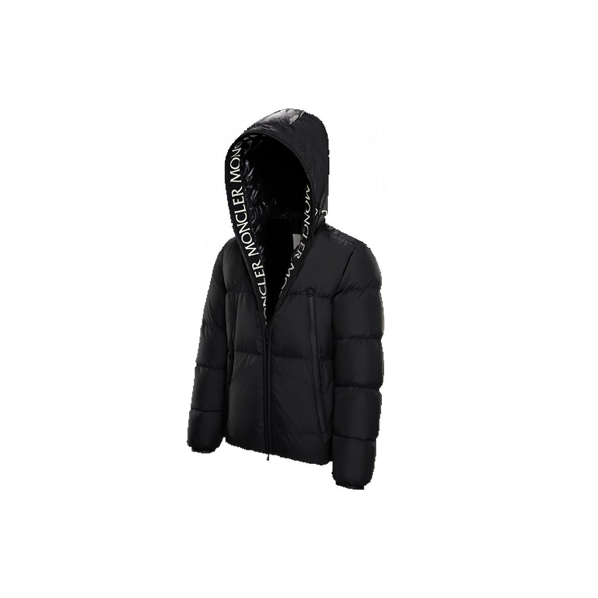 Moncler Montcla Unisex Hooded Goose Down Puffer Jacket with Logo Trim – Black