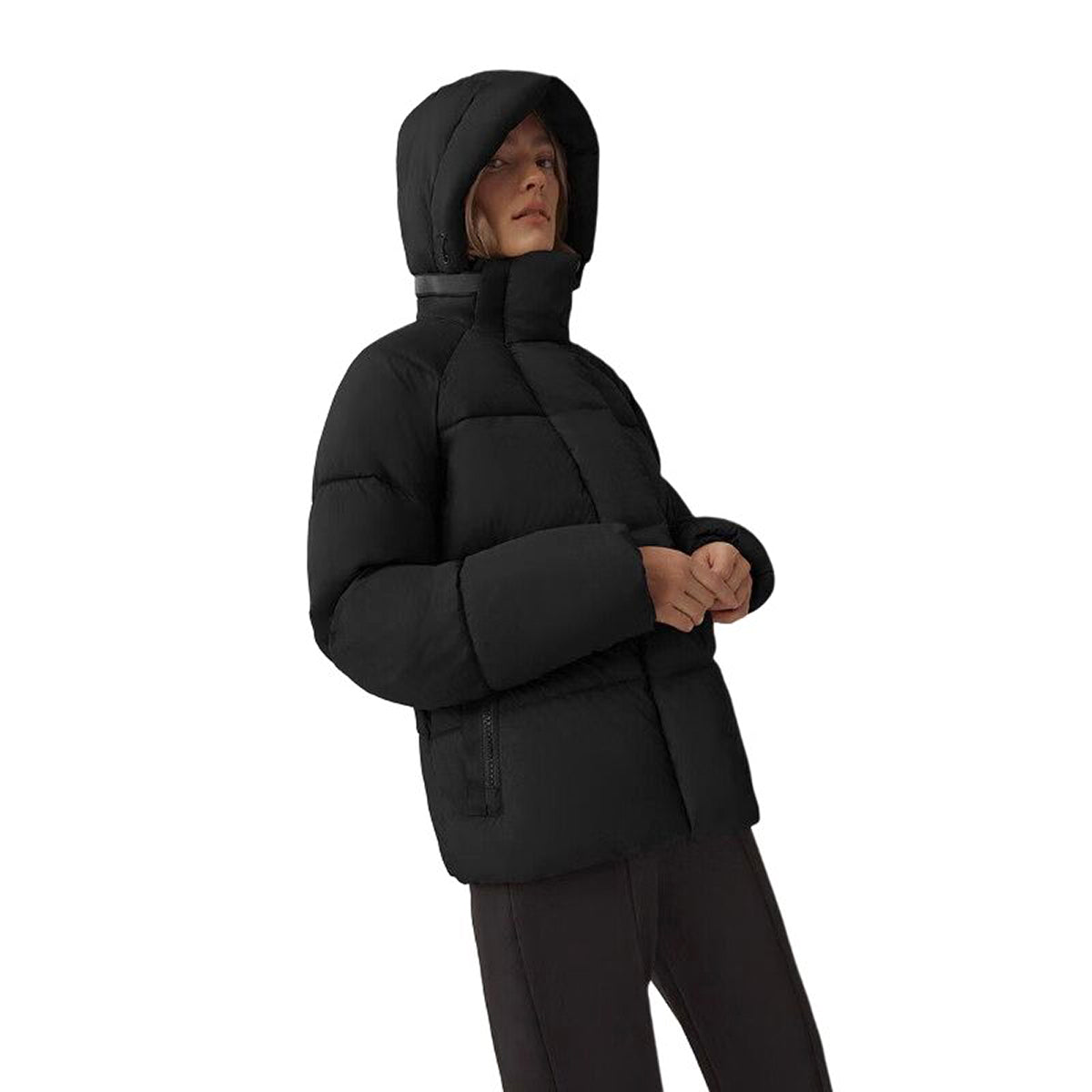 Canada Goose Junction Black Label Women's Quilted Hooded Down Puffer Parka – Black