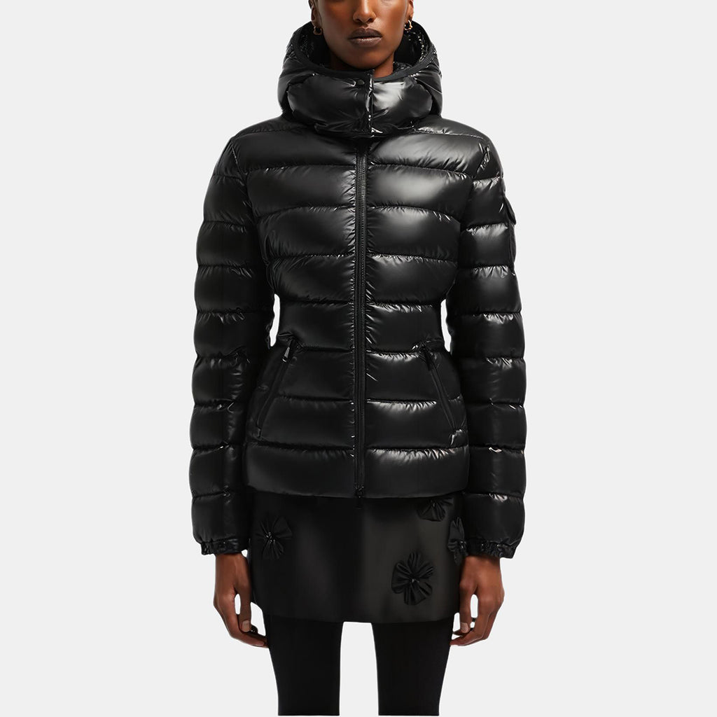 Moncler Bady Women's Hooded Quilted Goose Down Puffer Jacket – Black