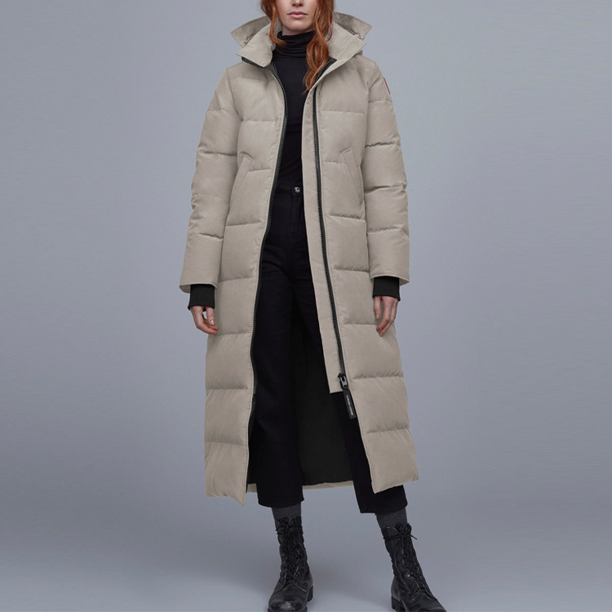 Canada Goose Mystique Red Label Women's Long Duck Down Parka – Limestone Grey