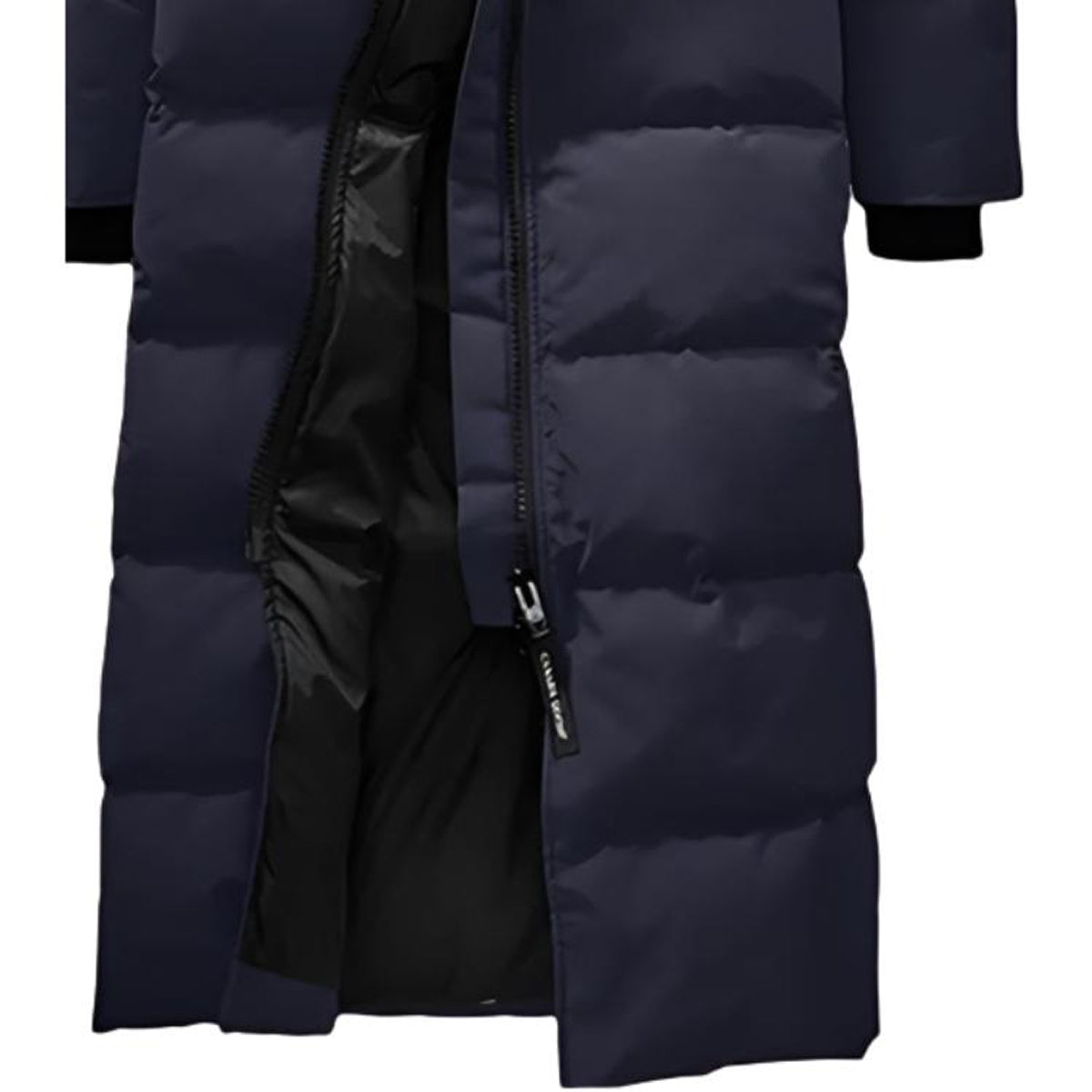 Canada Goose Mystique Women's Slim-Fit Long Duck Down Parka with Detachable Hood – Navy Blue