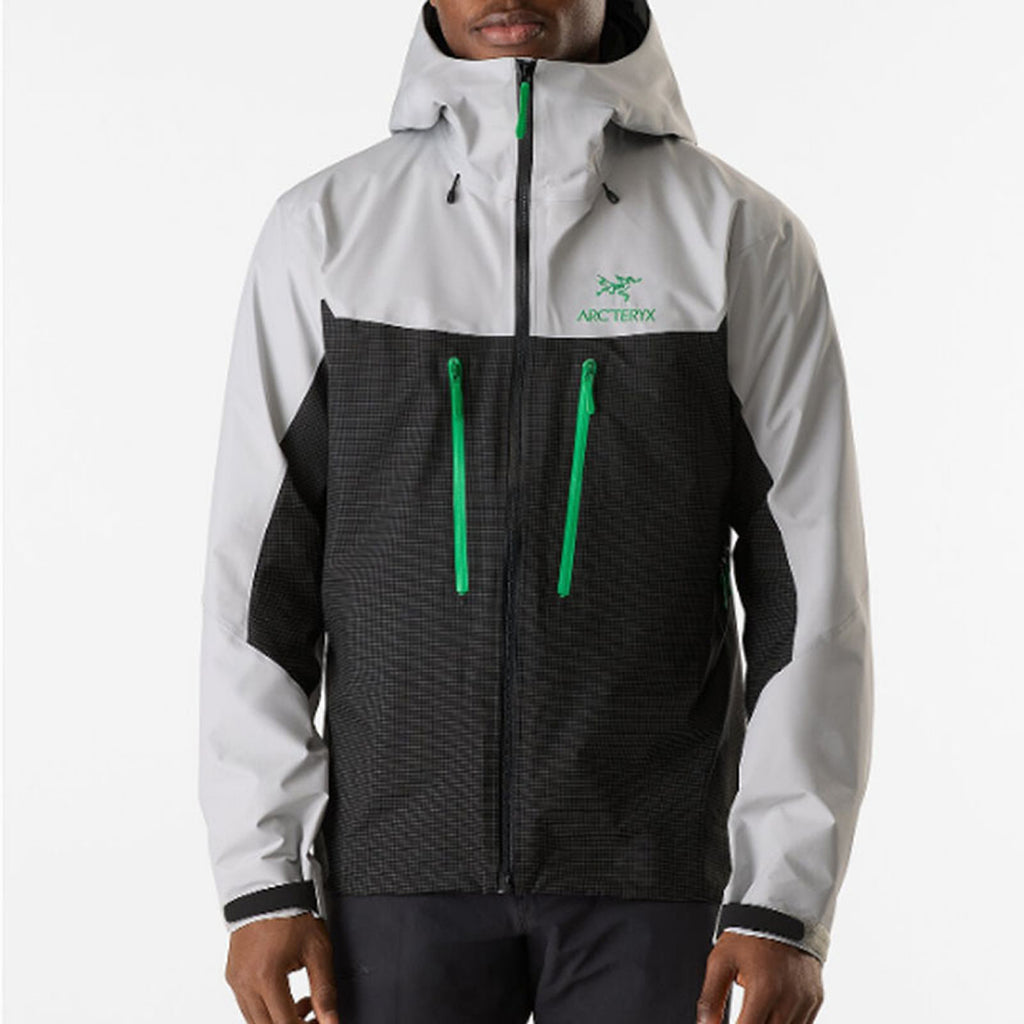 Arc'teryx Alpha Men's GORE-TEX Colorblock Shell Jacket – Black / Stealth Grey / Jungle Green