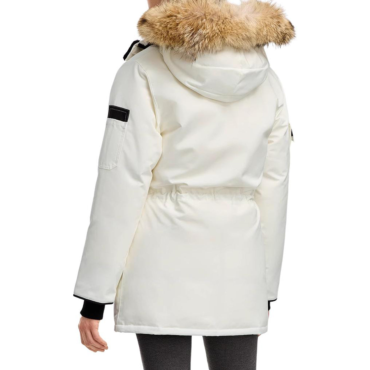 Canada Goose Expedition Women's Hooded Down Parka with Coyote Fur Trim – White