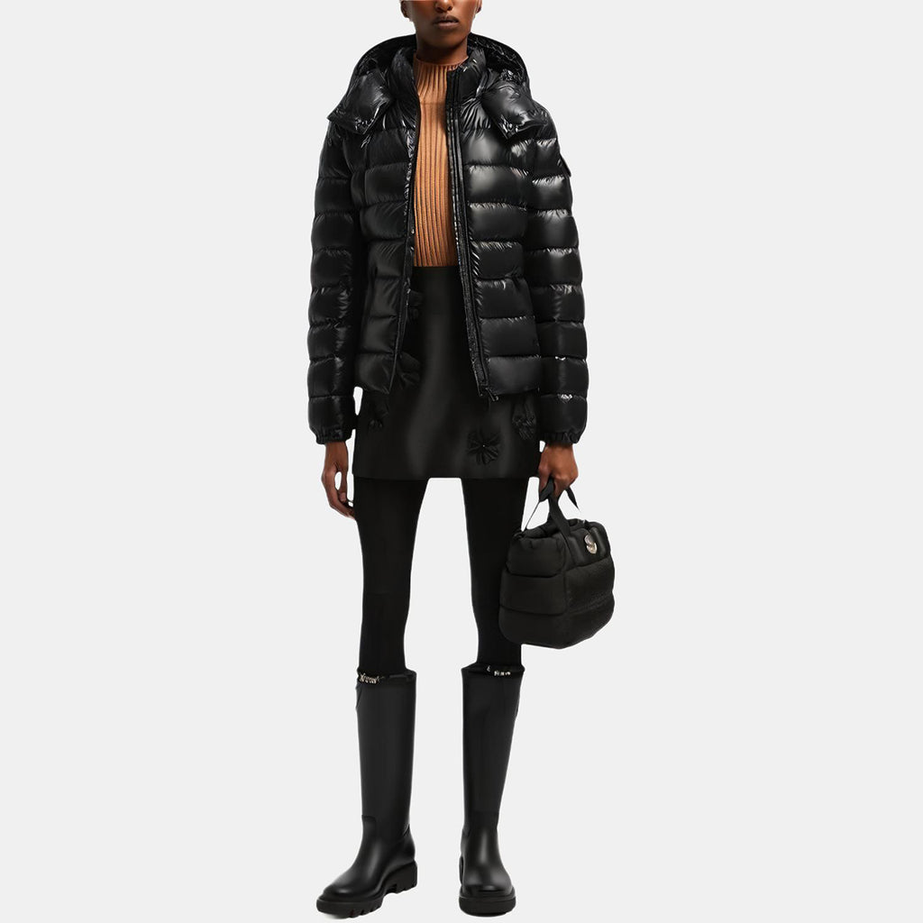 Moncler Bady Women's Hooded Quilted Goose Down Puffer Jacket – Black