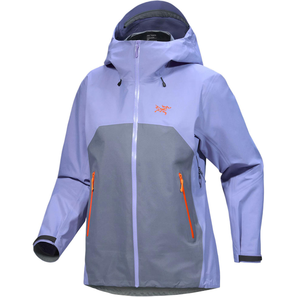 Arc'teryx Beta SL Women's Lightweight GORE-TEX Colorblock Hooded Shell Jacket – Moonstone Purple & Stratus Blue