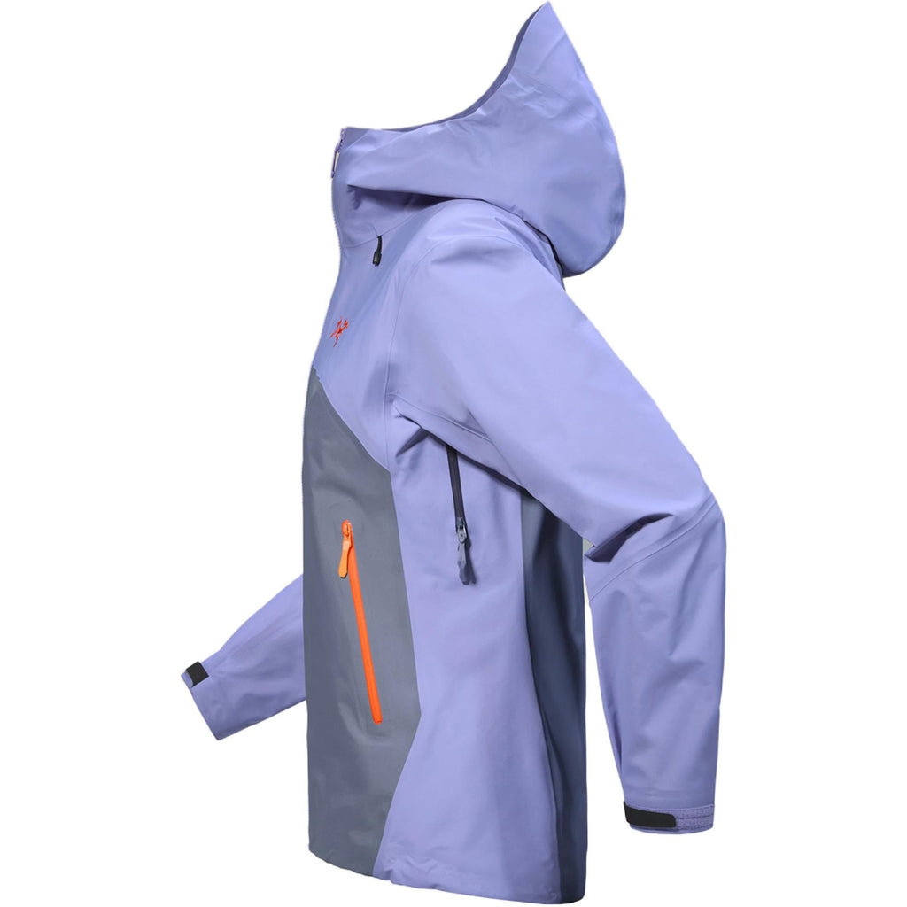 Arc'teryx Beta SL Women's Lightweight GORE-TEX Colorblock Hooded Shell Jacket – Moonstone Purple & Stratus Blue