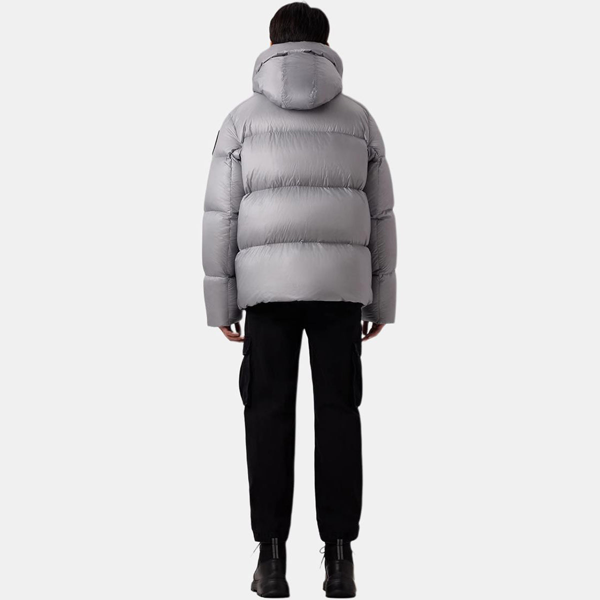 Canada Goose Crofton Black Label Unisex Lightweight Duck Down Hooded Puffer Jacket – Silver Birch