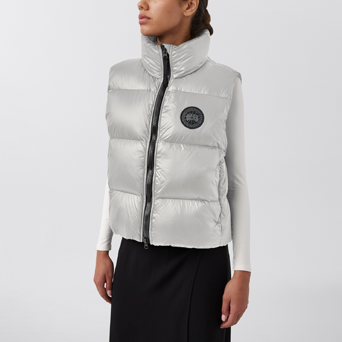 Canada Goose Cypress Black Label Women's Lightweight High-Neck Puffer Vest – Silver Birch