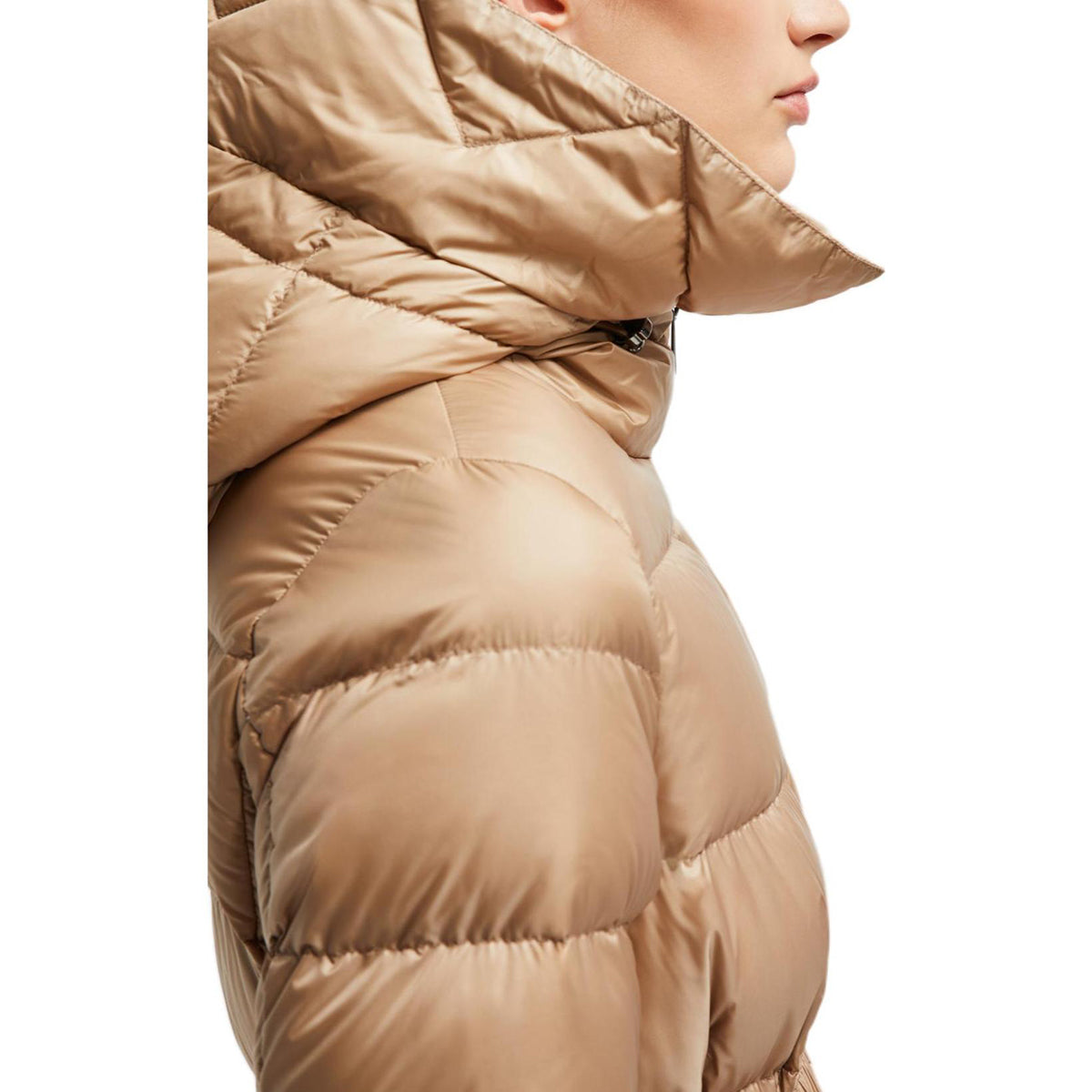 Moncler Boed Women's Cropped Hooded Goose Down Jacket with Fox Fur & Leather Trim – Brown