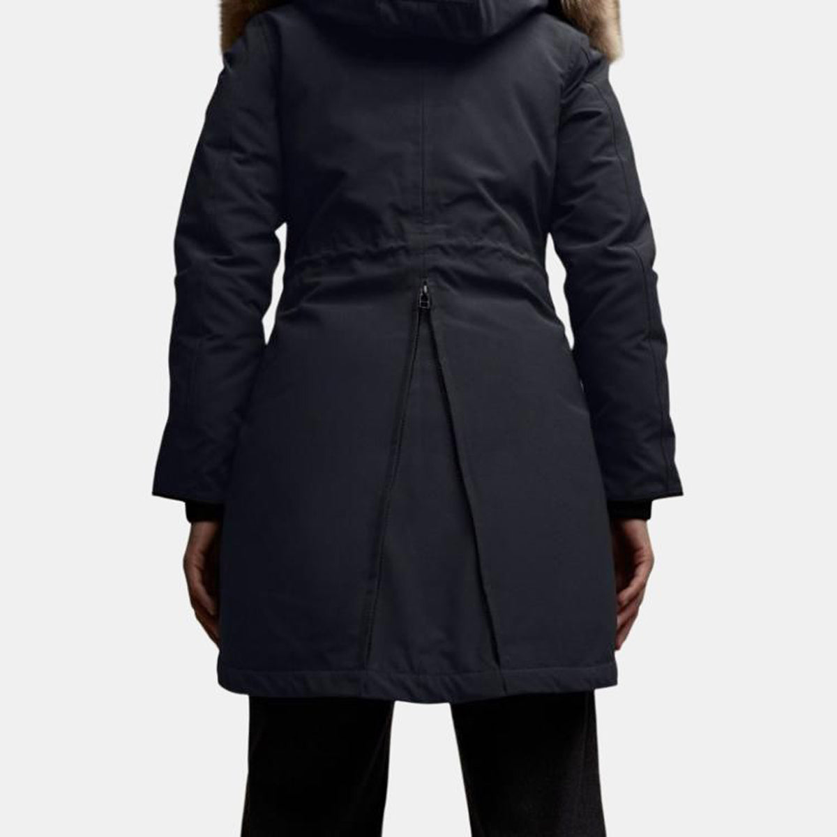 Canada Goose Rossclair Red Label Women's Mid-Length White Duck Down Hooded Parka – Dark Navy
