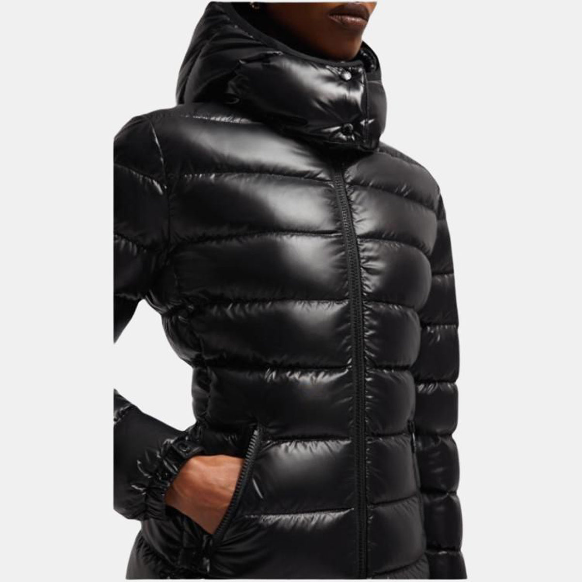 Moncler Bady Women's Hooded Quilted Goose Down Puffer Jacket – Black