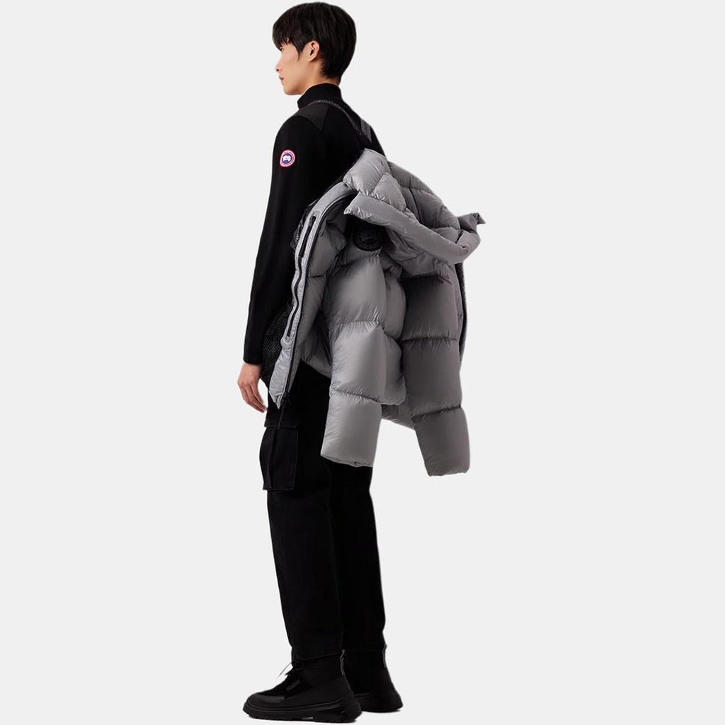 Canada Goose Crofton Black Label Unisex Lightweight Duck Down Hooded Puffer Jacket – Silver Birch
