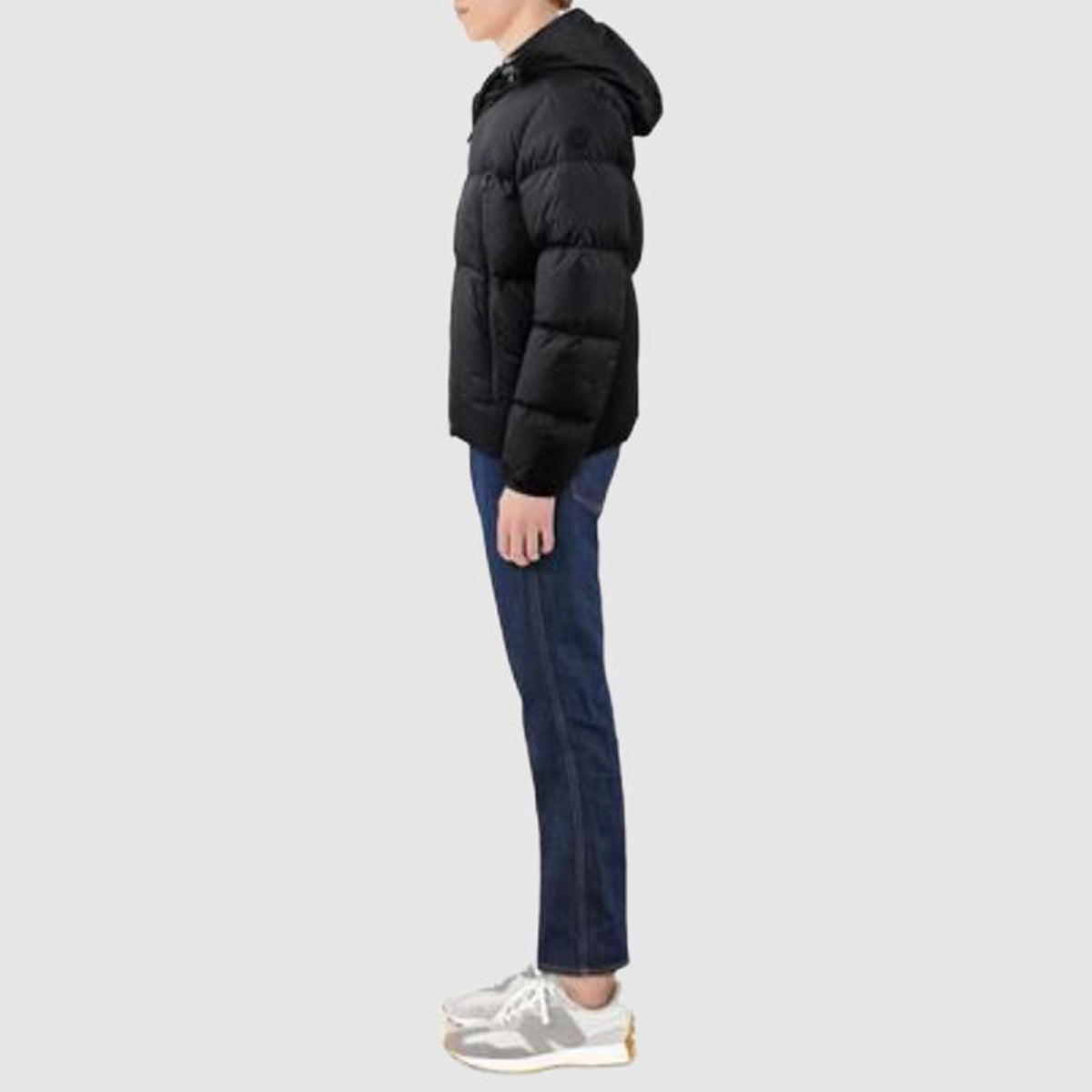Moncler Montcla Unisex Hooded Goose Down Puffer Jacket with Logo Trim – Black